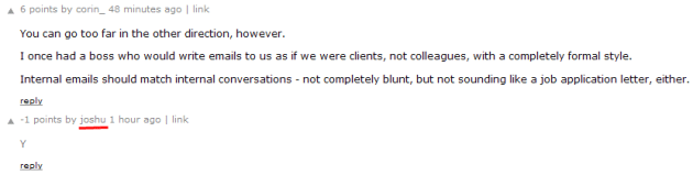 Joshua Schachter comment on Hacker News